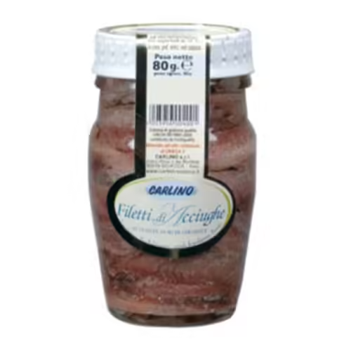 Sicilian Anchovy Fillets in Sunflower Oil 80 Gram Glass Jar