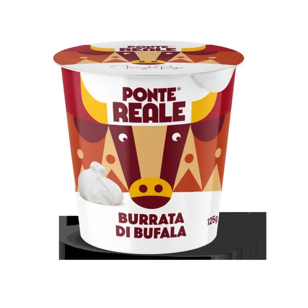 Buffalo Burrata DOP 125 gr cups – 12 pcs x case – 1.5 kg box
