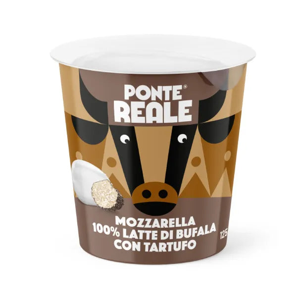 Buffalo Burrata with Truffles 125 gr cups – 12 pcs x case – 1.5 kg box