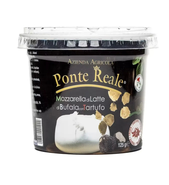 Buffalo Mozzarella with Truffles 125 gram cup – 12 pcs x case – 1.5 kg box